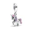 Shiny Zircon Puppy Wolf Charms Dog Claw Bones Clip Beads Safety Chain Pendant Fit Bracelet Women DIY 925 Silver Jewelry