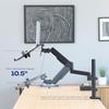 Desk-mounted universal laptop mount for 1015.6 inch devices, black steel tension arm with C-clamp and grommet mounting options,