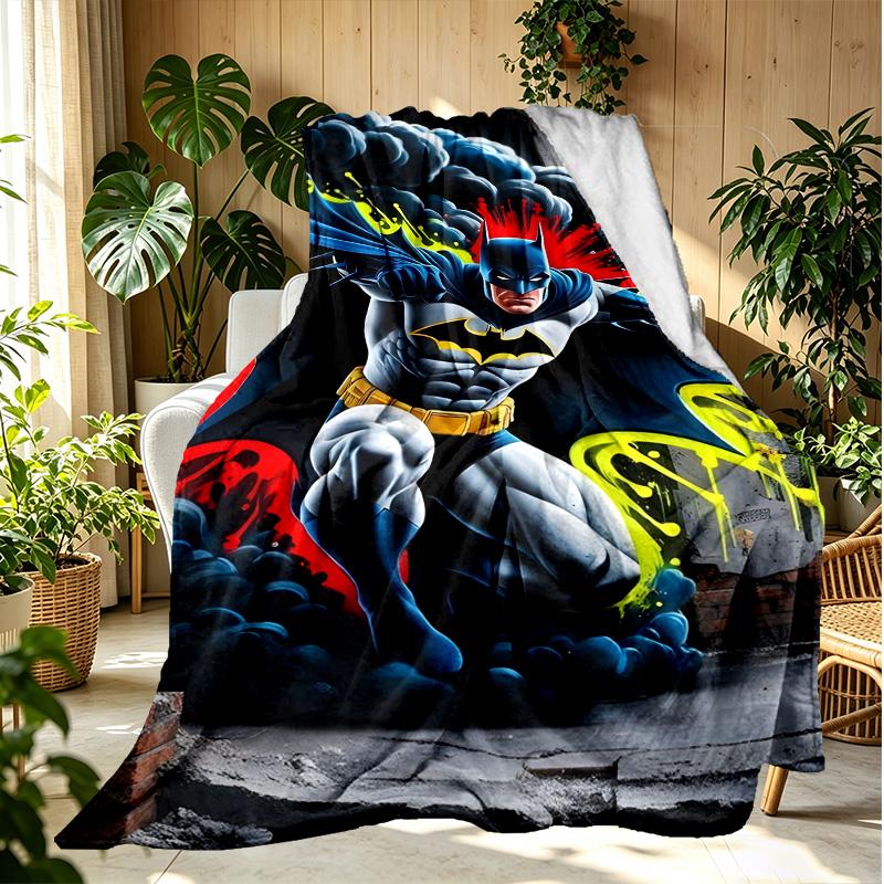 Batman Pattern Blanket for Home Decoration, Bed, Sofa, Car Travel, Camping, Suitable for All Seasons, Birthday Christmas Gift
