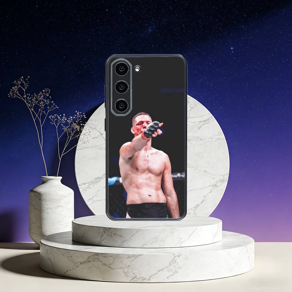 Чехол для телефона с изображением Нейта Диаса (бокс) для Samsung Galaxy A73, A72, A71, A70, A53, A52, A51, Другие, Мягкий черный чехол