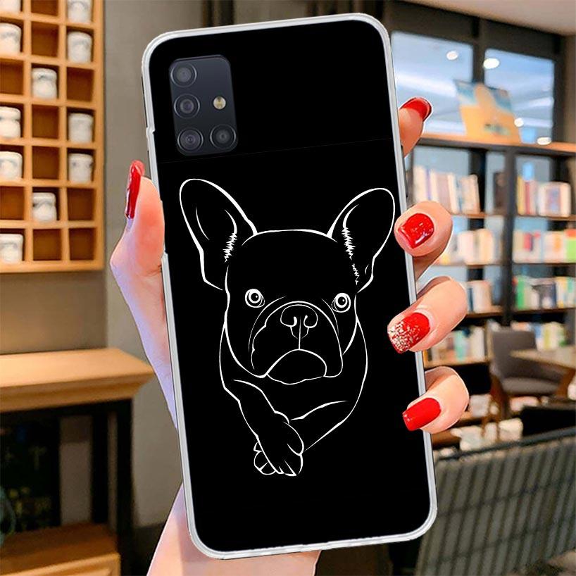 French Bulldog Black White Cover Phone Case For Samsung Galaxy A12 A22 A32 A52 A72 A02S Phone Case Note 20 Ultra 10 S10 Plus A51