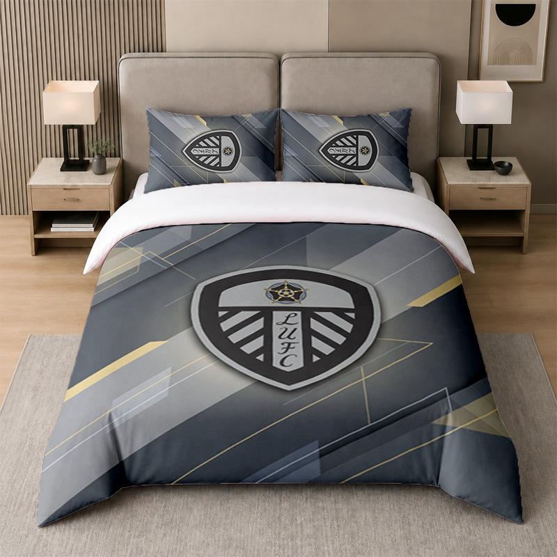 3Pcs Bedding SetLeeds United Soft Bed Sheet and Two Pillowcases Home Bedroom Decor