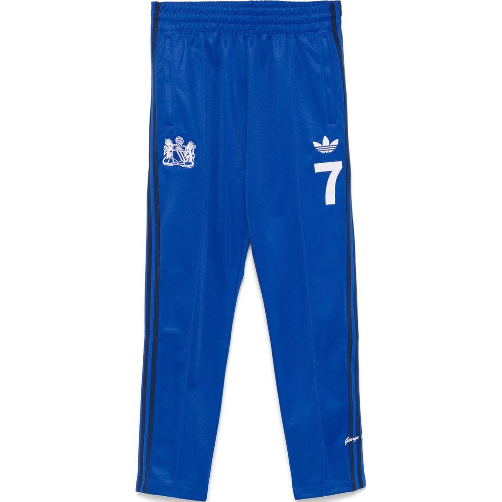 adidas Оригинальный принт логотипа Винтажный спорт Вставки Эластичная средняя посадка Прямые брюки Джоггеры из трикотажа Мужские джоггеры Синий IV7538
