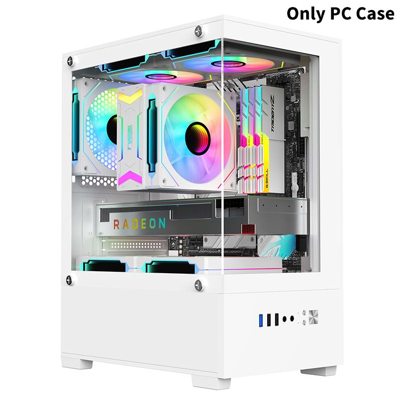 Прозрачный корпус настольного ПК, компьютерная башня для материнской платы M-Atx Itx, вентиляторы 240 мм, жесткий диск 3,5 дюйма, удлиненное основание, держатель SSD 2,5 мм
