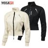 Women Winter Motorcycle Armored Jacket Soft Shell Motocross Short Jacket With Shoulder Elbow Shoulder Pads