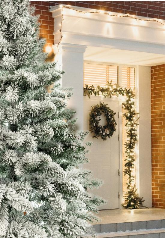 Christmas Tree Pine With Snow, Snow-Covered, Like Real Snow