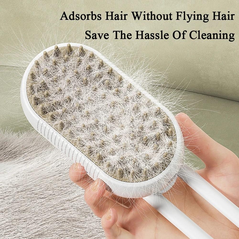 Steamy Cat Brush 3 в 1 Электрическая кошачья щетка с защитой от брызг и паровым распылителем для массажа Расческа для ухода за домашними животными Расчески для удаления волос Новинка
