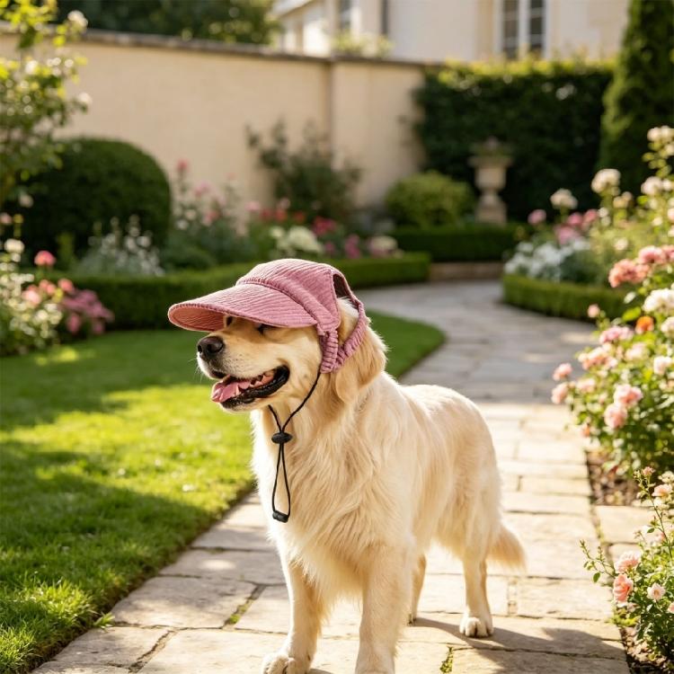 Pet Baseball Cap for Small Puppy Animals, Open-Ear Baseball Cap with Rear Stretch Panel and Sun Shade Front for Outdoors