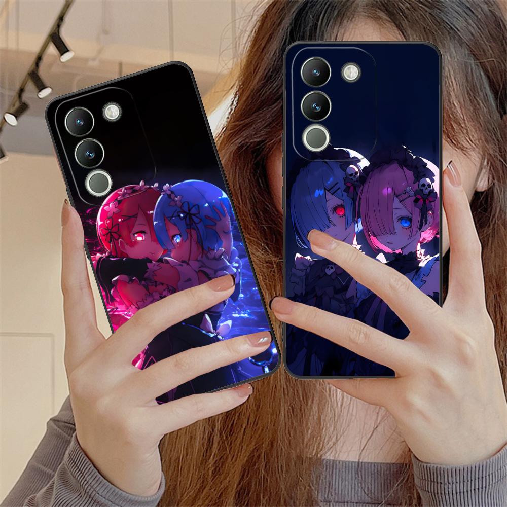 Матовый ТПУ чехол для мобильного телефона ReZero Rem Ram для VIVO V60 V50 V40 V30 V29 V27 V25 V23 Pro Lite 5G Цветная печать