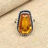 Уникальный медовый топаз, драгоценный камень ручной работы, кольцо из стерлингового серебра 925 пробы, подарок для женщин