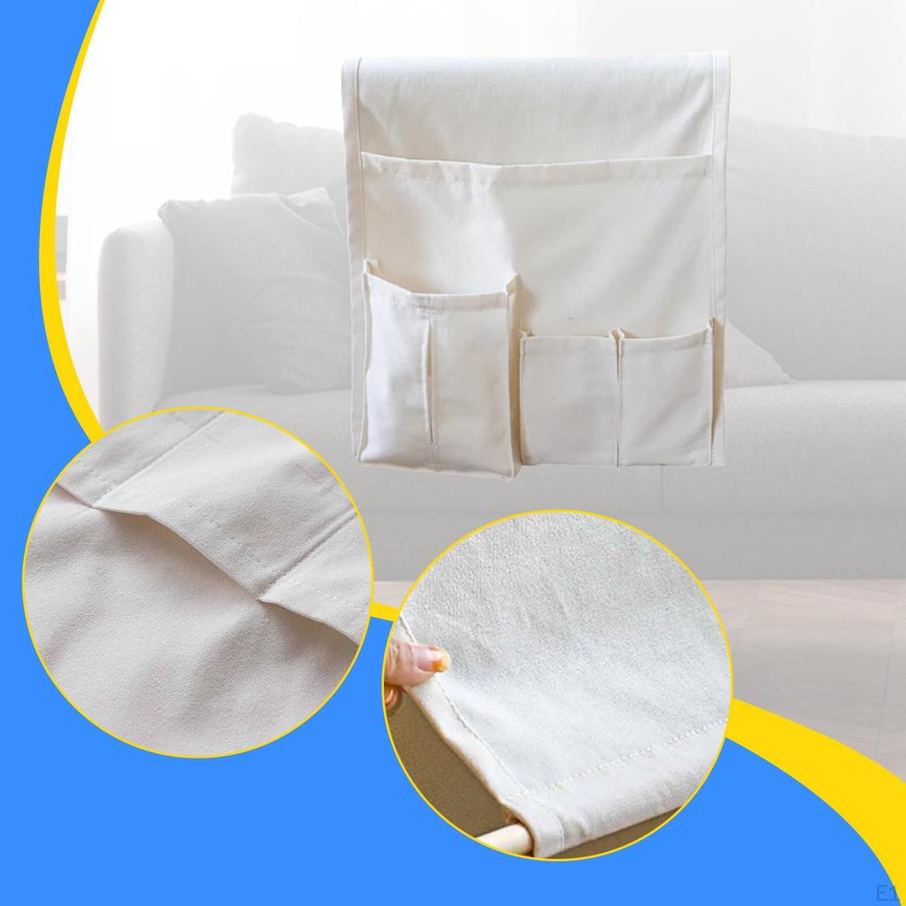Органайзер для подлокотника дивана, сумка-держатель для bedside хранения, простая установка, белый, подарки, органайзер для дивана, холст для