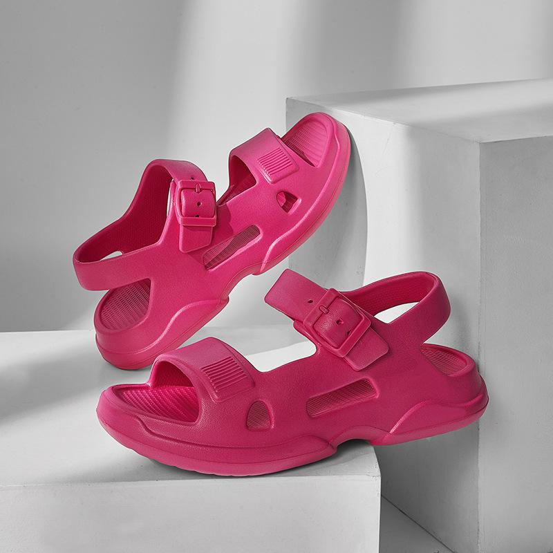 Весна и лето Новые удобные сандалии на толстой подошве Повседневные римские тапочки на мягкой подошве Пляжные дышащие спортивные сандалии для женщин