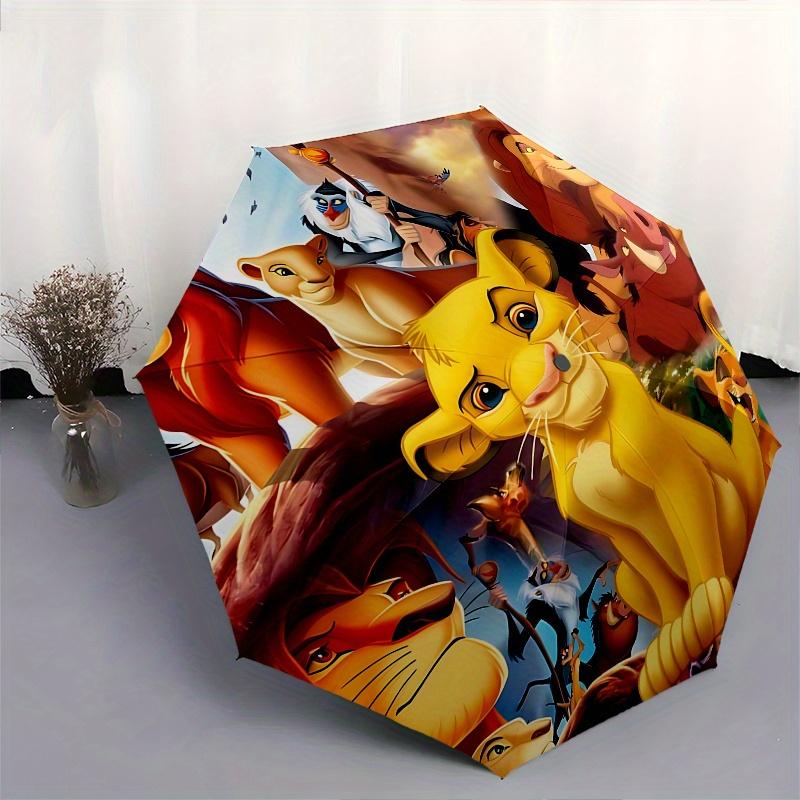 1 Auto Open Lion King Characters Themed Colorful 8-rib Portable Umbrella for Men and Women, A Compact Commuting Companion Suitable for Daily