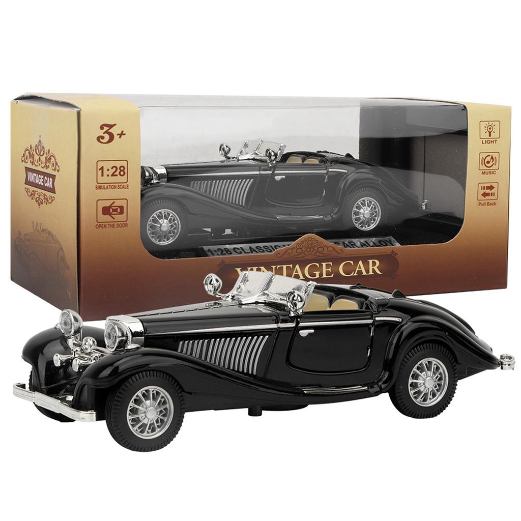 Vintage Child Kid High Simulation Sound Light Pull Back Car Toy Alloy Vehicle (Red)