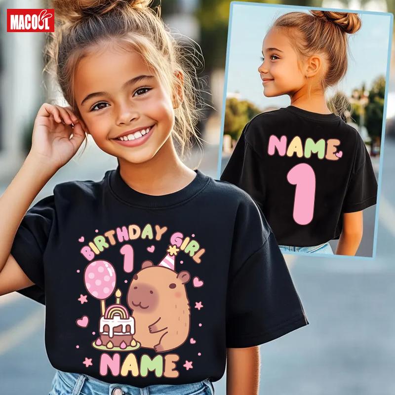 Cute Dolphin Birthday Digital Cartoon Printed Summer Casual Comfortable Cotton Short sleeved Tshirt