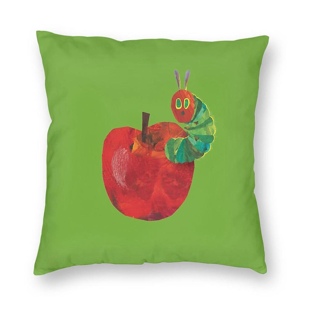 Very Hungry Caterpillar Apple Square Pillowcase Polyester Linen Velvet Printed Zip Decorative Throw Pillow Case Car Cover