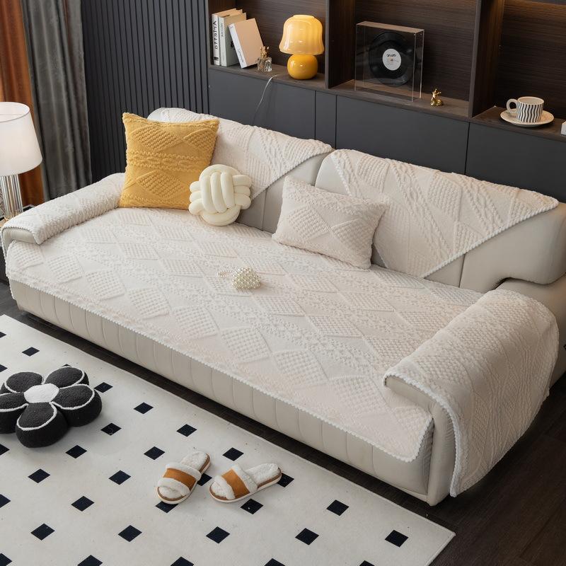 Winter Sofa Cushion Plush Non-Slip Thickened Warm Simple Modern Nordic Small Fresh Full Cover Sofa Cover Cover Towel
