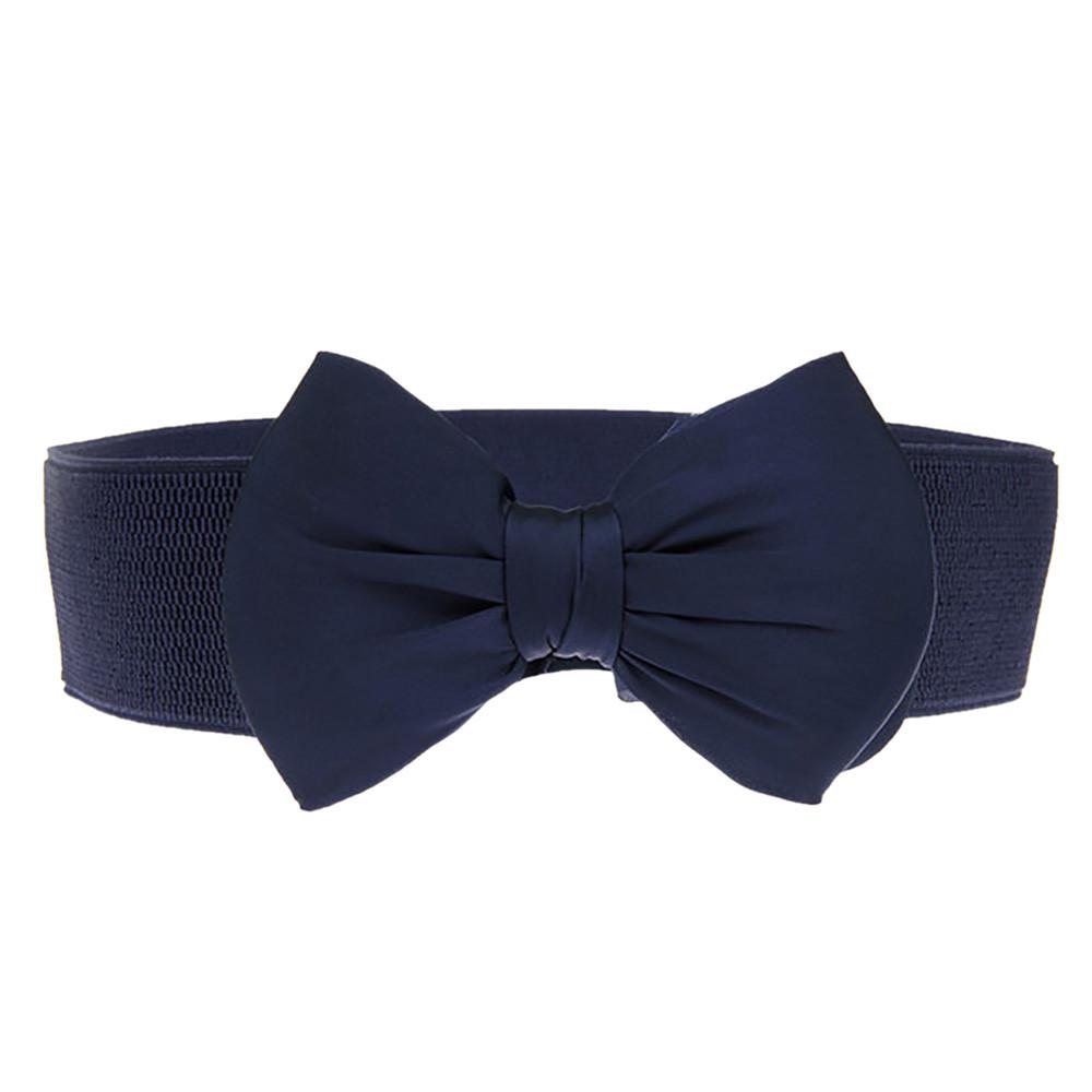 Женский модный пояс с бантом, широкий эластичный эластичный пояс