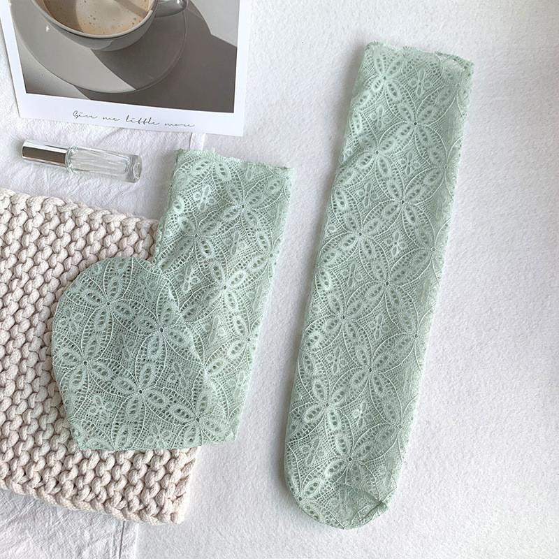 Кружевные носки, женские летние ультратонкие прозрачные сетчатые свободные длинные носки в сетку JK Lolita, милые кавайные милые носки принцессы для девочек