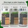 Outdoor Cabinet, Planter Box, Louvered Ventilation, Steel Frame, Lockable Doors, Security Chain, Storage & Garden Decoration, Without Trash Can