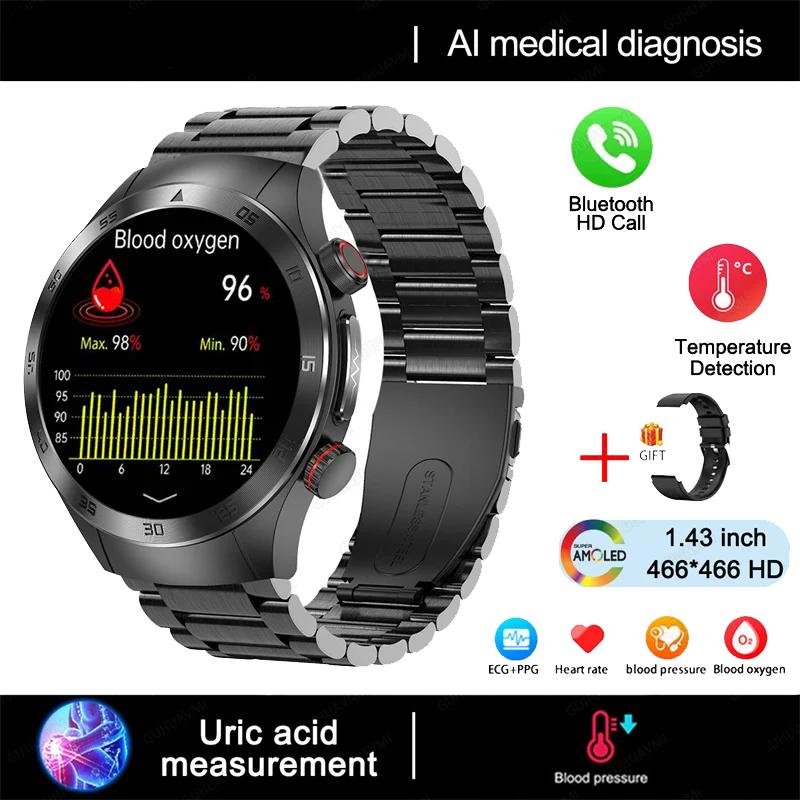 Bluetooth Call ECG+PPG New Smart Watch Mens Health Watch Heart Rate Watches IP68 Waterproof Fitness Tracker Smartwatch