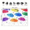 1 piece of colorful umbrella pattern background - Vibrant rain-themed design featuring colorful umbrellas - Polyester material