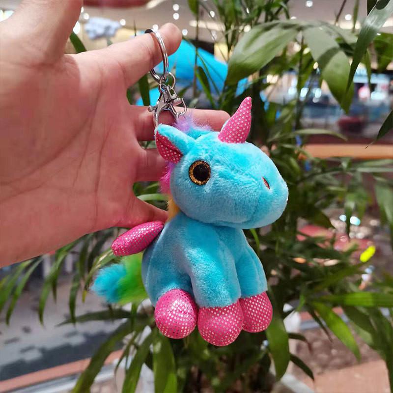 Adorable Plush Unicorn Keychain Doll Cute Cartoon Backpack Charm For Kids Gift