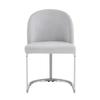 2 Dining Chairs, suitable for restaurants, living rooms, cafés, modern style, silver galvanized chair legs, chenille fabric, light gray + silver