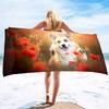 Corgi Series Seaside Vacation Beach Towel Swimming Bath Towel Microfiber Sports Towel