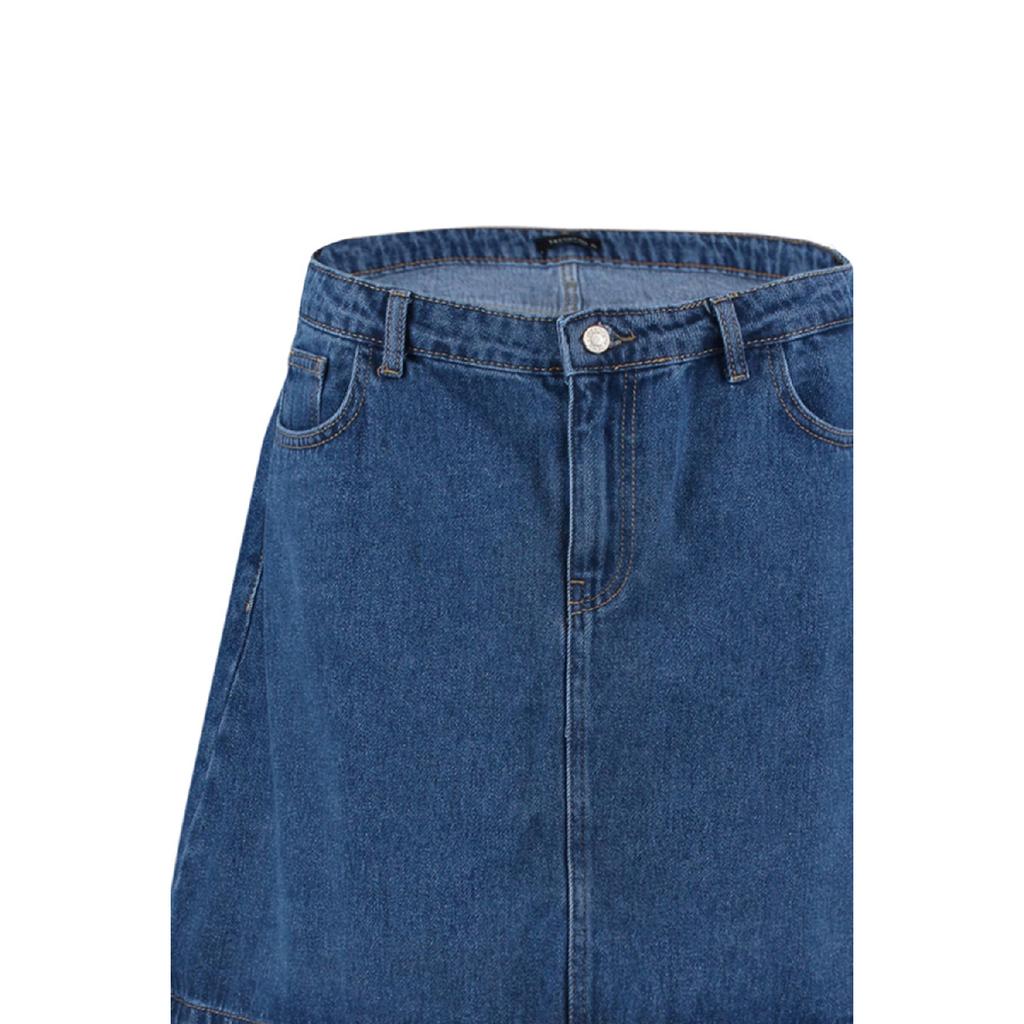 Черная джинсовая юбка трапециевидной формы с высокой талией Tbbaw23az00042