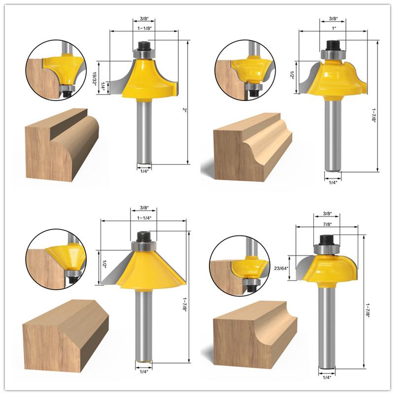 15 шт. 1/4 дюйма, 8 мм, набор фрез, прямая фреза для резки дерева, карбид вольфрама, резка, деревообработка