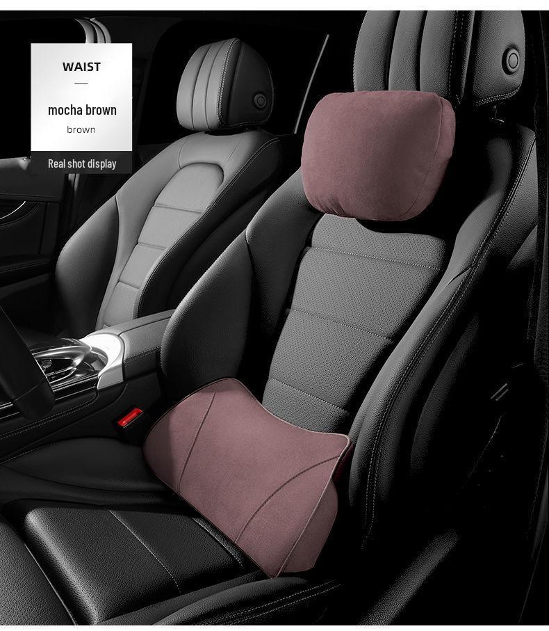 Car Interior Lumbar Support Cushion for Driver's Seat - Ergonomic Waist Pad Pillow