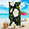 Большое пляжное полотенце из микрофибры, с принтом тропического синего цветка гибискуса, не прилипает песок и быстро сохнет, для экзотического летнего пляжного отдыха