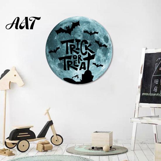 Outdoor Window Stickers Halloween Glow in The Dark Wall Stickers, Moon Bat Tombstone Raven Removable PVC Decals Ghost Decals, Waterproof