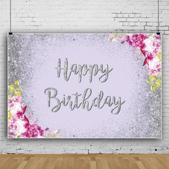 Фоновая ткань Добавить атмосферу Подвесная Блестящая печать Декоративная Романтическая Реквизит для фотографий Принт с розовыми цветами Разный стиль Вечеринка по случаю дня рождения