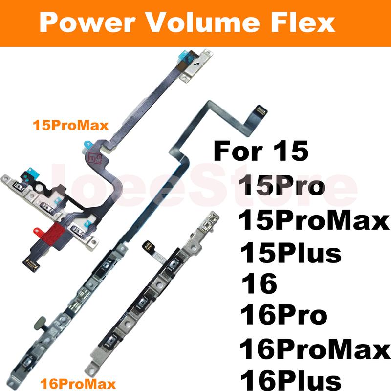 Power Volume Button Mute Switch Flex Cable for iPhone 15 16 Pro Max Plus 15Pro 16Pro Power Volume Control Slice Cable Repair