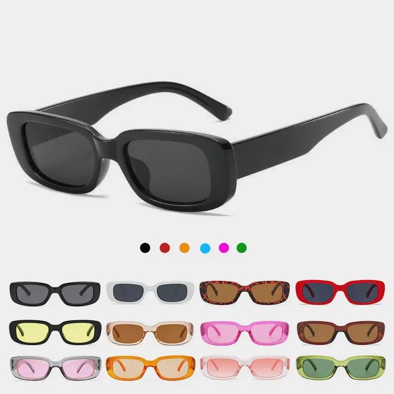 Vintage Black Square Sunglasses Woman Luxury Brand Small Rectangle Sun Glasses Female Gradient Clear Mirror