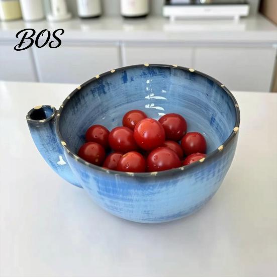 Fruit Cleaning Basin Berry Washing Bowl, Self Spinning 360-Degree Draining Quick Drain Rotating Cleaner And Easy Clean Colander, for Fruits Vegetables
