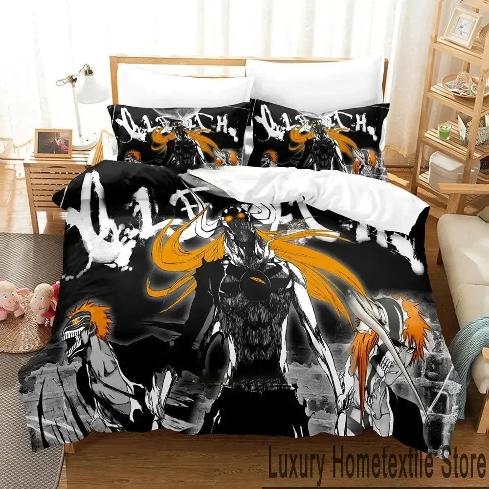 Аниме Bleach Kurosaki Ichigo Постельное белье Пододеяльник Постельный комплект Одеяло Чехол Наволочка Одеяло King Queen Size Постельное белье для мальчиков и взрослых