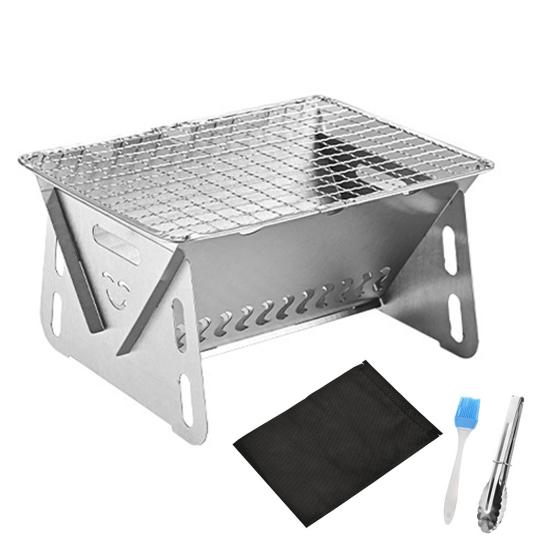 Складной гриль для костра, портативный гриль для кемпинга, нержавеющий, устойчивый к коррозии полый дизайн, гриль для барбекю в помещении и на открытом воздухе