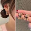 Sweet Elegant Fashion Korean Plush Cute Little Bear Stud Earrings for Women Girl Gift Jewelry Wholesale