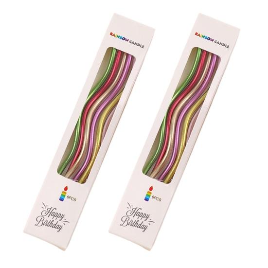 12 шт. спиральные свечи с огнеопасной резьбой для вечеринки