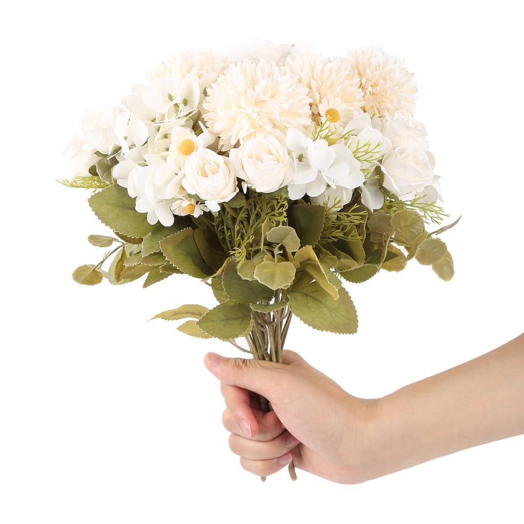 4 шт. поддельные гортензии розы искусственный шелковый букет ромашек осенние украшения для кухни, дома, сада, стола, центральные детали, декор