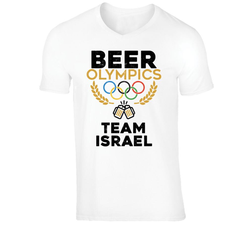 New Beer Olympics Team Israel Country World Funny Drinking T Shirt