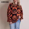 Осенняя мода женский свитер повседневный свободный круглый вырез свитер на Хэллоуин