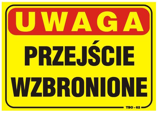 Board 35*25Cm Attention! No Passage - Tab Tbo-62