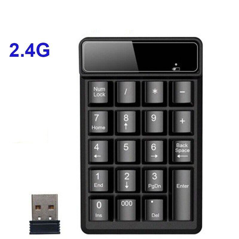 Wired / Wireless Digital Keyboard Waterproof 19-Key Financial Accounting Numeric Keypad for Laptop PC Desktop