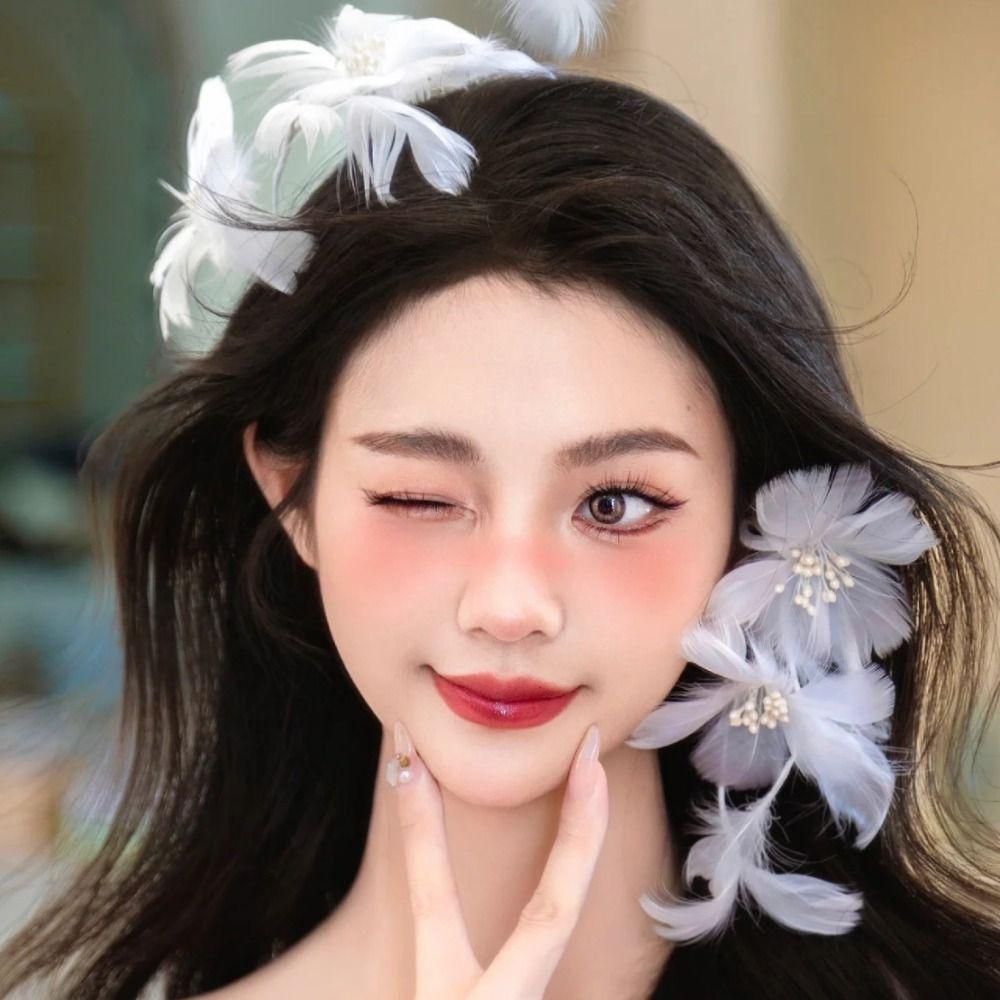 Элегантная фотография повязка на голову вуаль свадебные аксессуары для волос изысканный головной убор невесты женщины