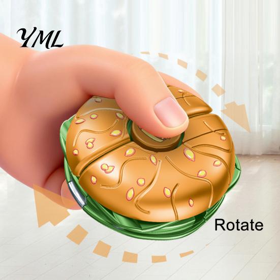 Portable Anxiety Relief Toy Transforming Robot Fidget Spinner Toy, Burger Cake Pizza Spinning for Finger Gyroscope Decompression Tool Stress