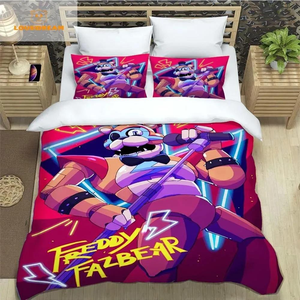 F-Five-Nights At Freddy´s FNAF Постельное белье Комплект постельного белья King Twin Double Boys Постельное белье из микрофибры или полиэстера Пододеяльник
